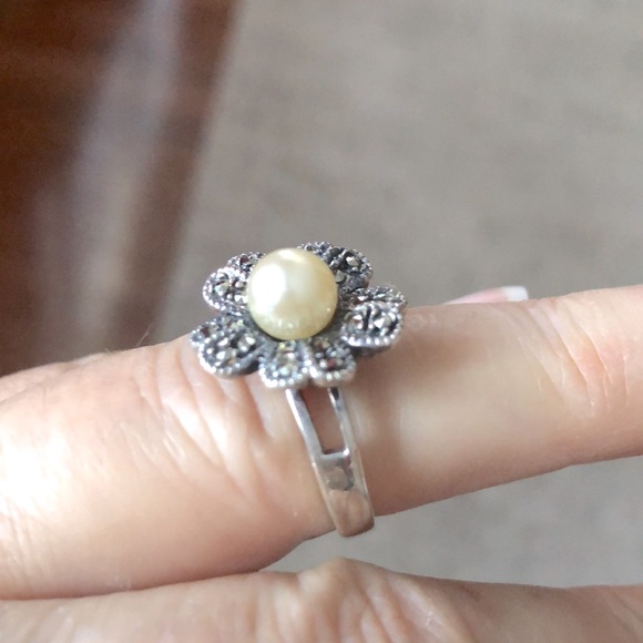 Pearl on Silver Sterling 925 ring - Picture 5 of 6